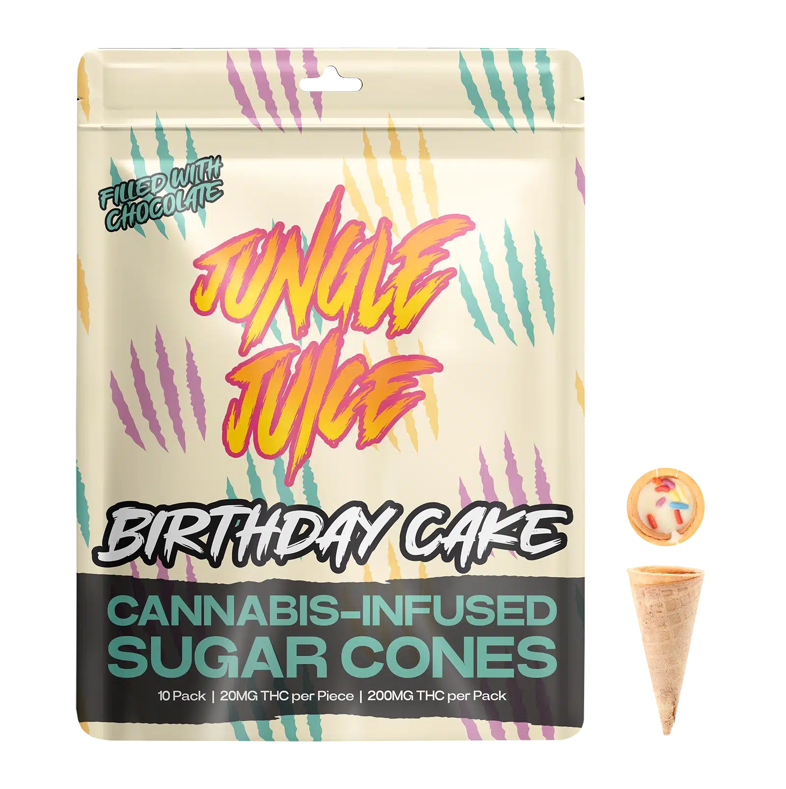 Jungle Juice - THC Sugar Cones - Birthday Cake - 200mg