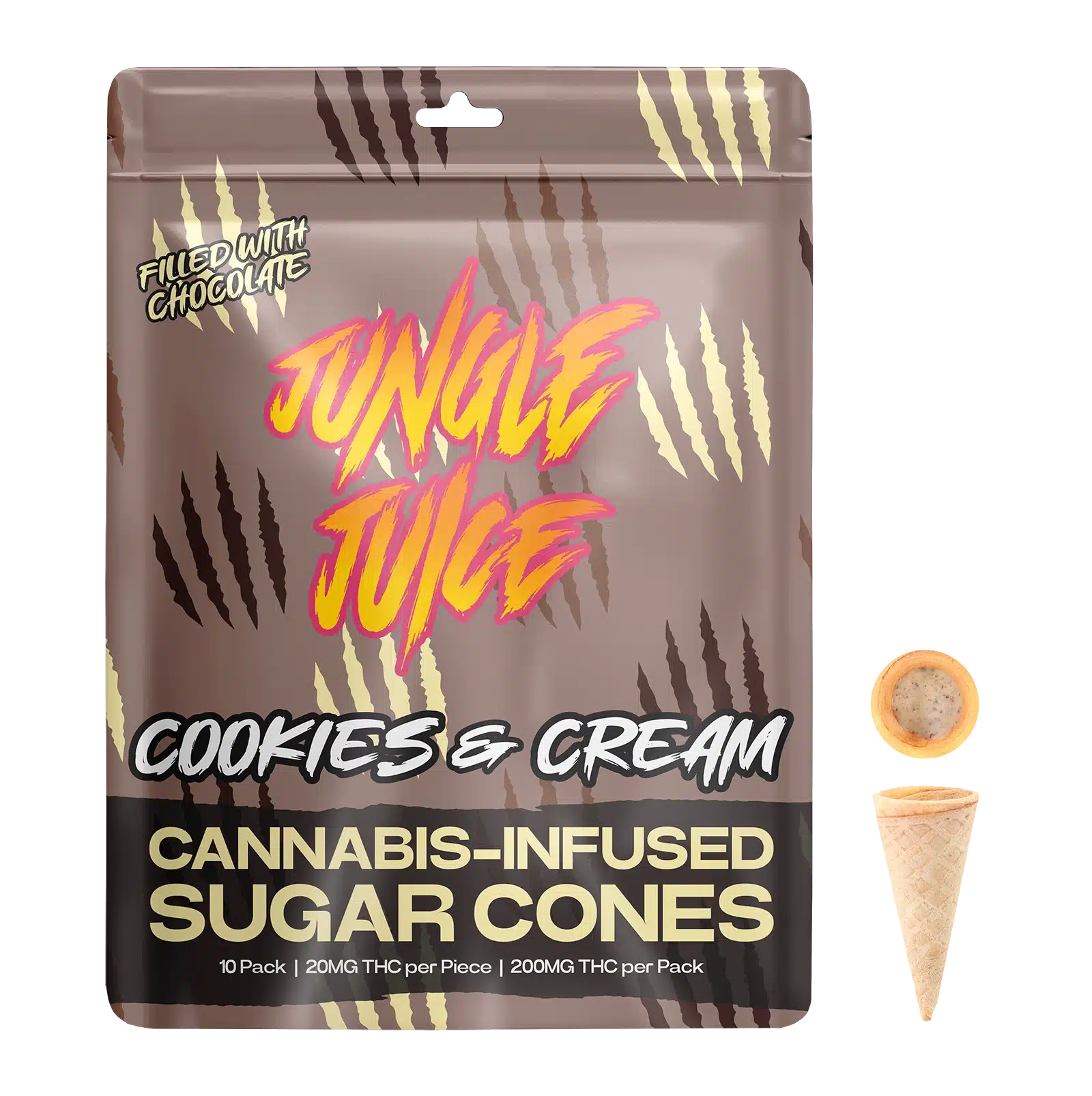 Jungle Juice - THC Sugar Cones - Cookies & Cream - 200mg