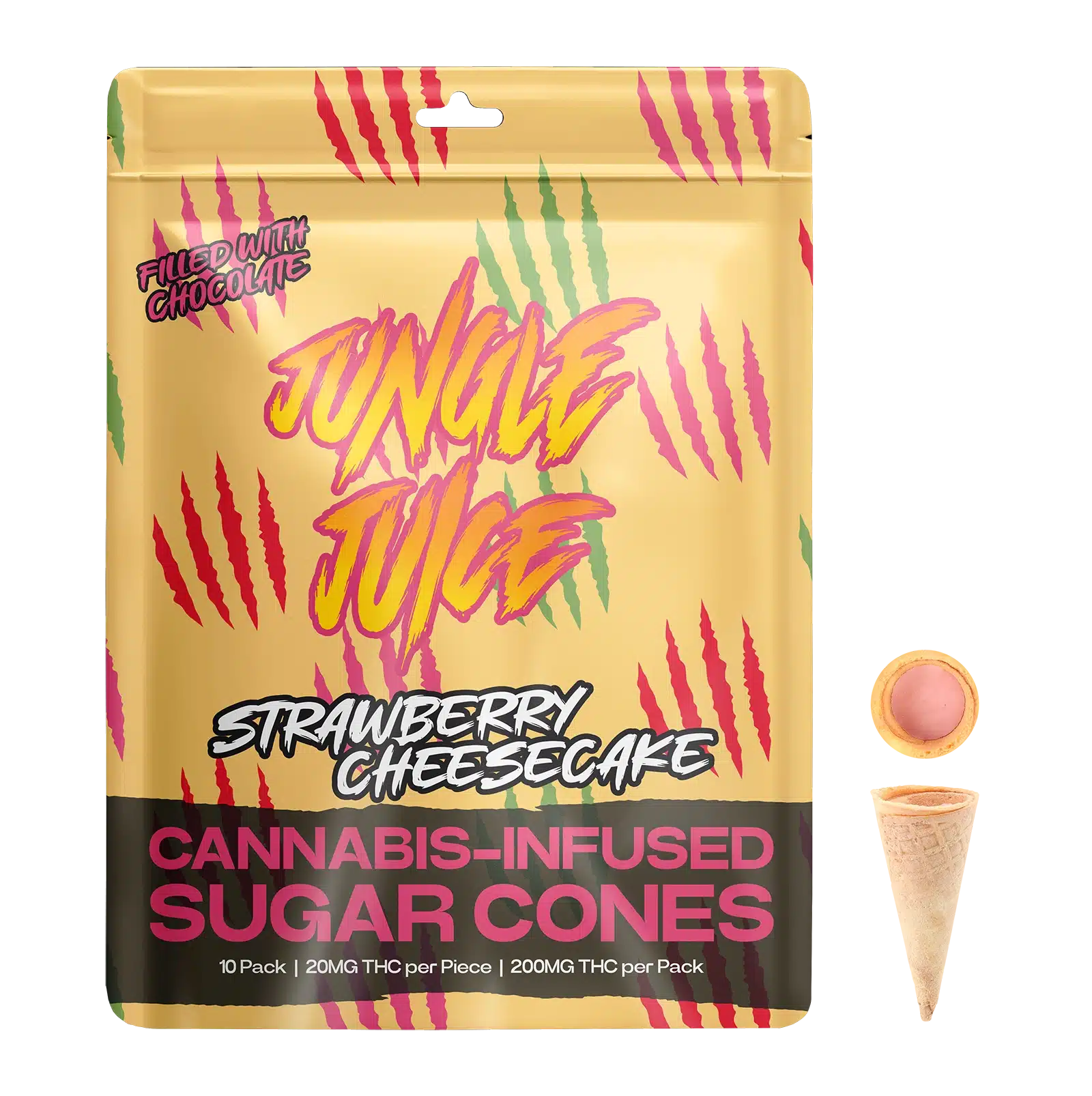 Jungle Juice - THC Sugar Cones - Strawberry Cheesecake - 200mg
